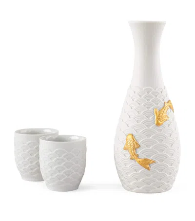 Lladrò Koi Sake Set In Pink