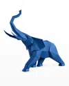 Lladrò Origami Elephant In Matte Blue