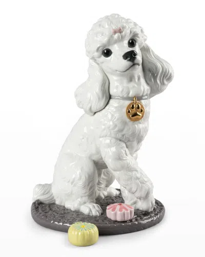 Lladrò Poodle With Mochis Figurine In White