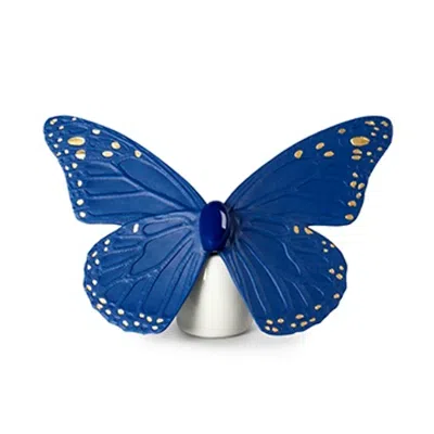 Lladrò Porcelain Butterfly Sculpture In Blue-gold
