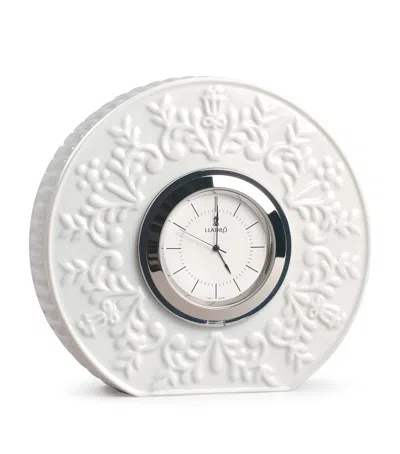 Lladrò Porcelain Logos Clock In White