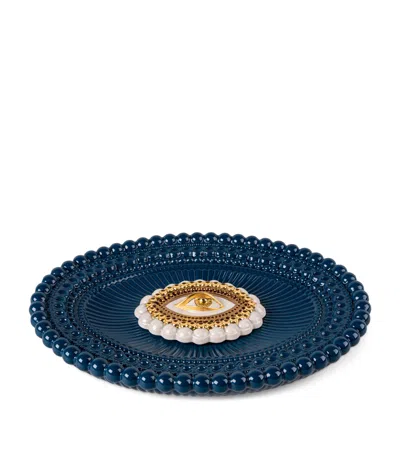 Lladrò Porcelain Lover's Eyes Trinket Tray In Black