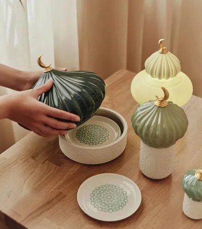 Lladrò Porcelain Majestic Nights Wireless Lamp In Green