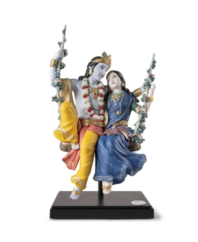 Lladrò Radha Krishna On A Swing Figurine In Multi
