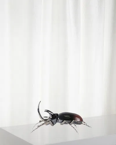 Lladrò Rhino Beetle Figurine In Black