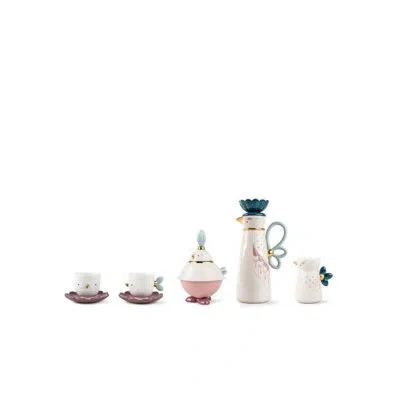 Lladrò 8.6 Cup Kawki Coffee Pot Server In Gold,pink,turquoise