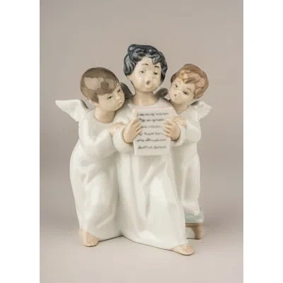 Lladrò Angels' Group Figurine In White,brown,blue