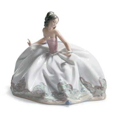 Lladrò At The Ball Woman Figurine In Pink,white