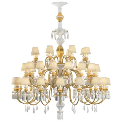 Pre-owned Lladrò Lladro Belle De Nuit 40-light Chandelier In Multi