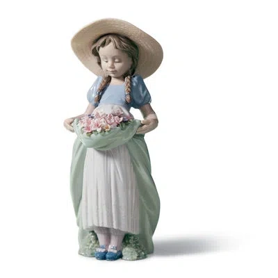 Lladrò Bountiful Blossoms Girl Figurine In Multi
