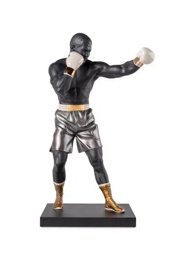 Lladrò Boxer Porcelain Sculpture In Black