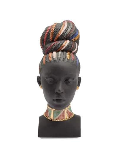 Lladrò Braided-hair Sculpture In Black