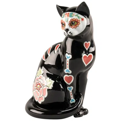 Pre-owned Lladrò Lladró Catrina Cat Figurine In Black