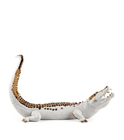 Lladrò Lladró Crocodile Figurine In White