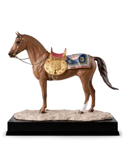 Lladrò Cultures Of The World Karabakh Horse Porcelain Statue In Brown
