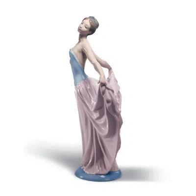 Lladrò Dancer Woman Figurine In Pink,blue