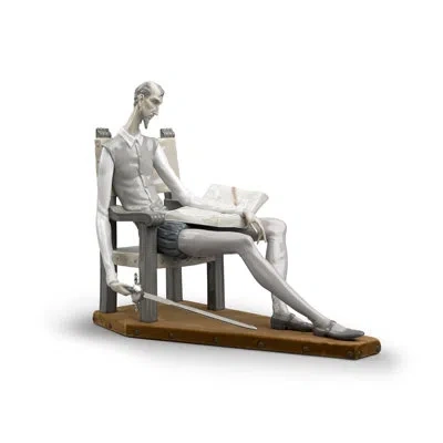 Lladrò Don Quixote Figurine In Gray,white,brown