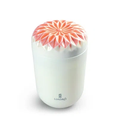 Lladrò Echoes Of Nature Gardens Of Valencia Scented Jar Candle In White;orange