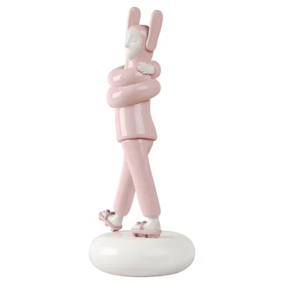 Pre-owned Lladrò Embraced 'pink' Sculpture In Sand