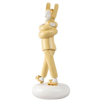 Pre-owned Lladrò Embraced 'yellow' Sculpture In Sand