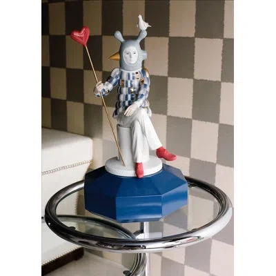 Lladrò Fantasy The Lover Iii Figurine In Gray,blue,red