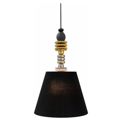 Pre-owned Lladrò Firefly Hanging Lamp From The Firefly Collection By Olga Hanono In Black
