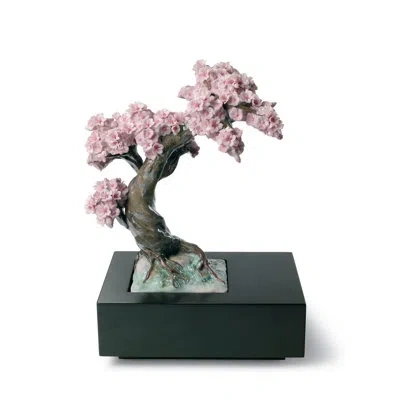 Lladrò Florida Station Blossoming Tree Sculpture In Pink,brown