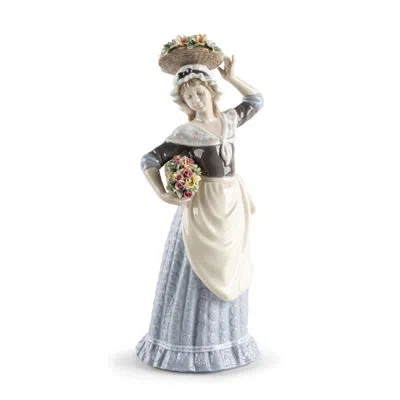 Lladrò Flower Picking In White,blue,black