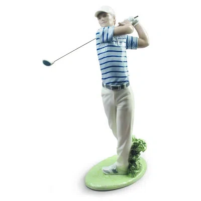 Lladrò Golf Champion Figurine In Blue,white