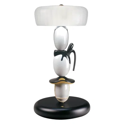 Pre-owned Lladrò Lladró Hairstyle 'h/i/m' Table Lamp In Black And White By Hisakazu Shimizu