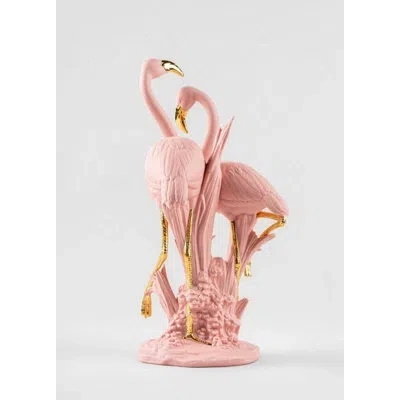 Lladrò Handmade Animals Figurines & Sculptures In Pink,gold
