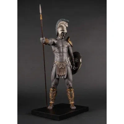 Lladrò Handmade People Statue In Black,gold,silver