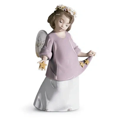 Lladrò Heavenly Stars Angel Figurine In Pink,white