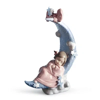 Lladrò Heavens' Lullaby Girl Figurine In Blue,pink