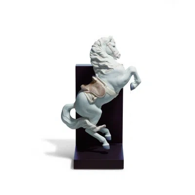 Lladrò Horse On Courbette Figurine In Brown,white