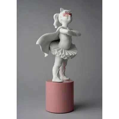 Lladrò I'm A Superheroine Girl Figurine In White