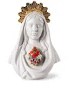 Lladrò Immaculate Heart Of Mary Sculpture (40 Cm X 28 Cm) In White