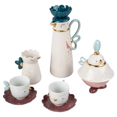 Pre-owned Lladrò Kawki Coffee/tea Set In Gray
