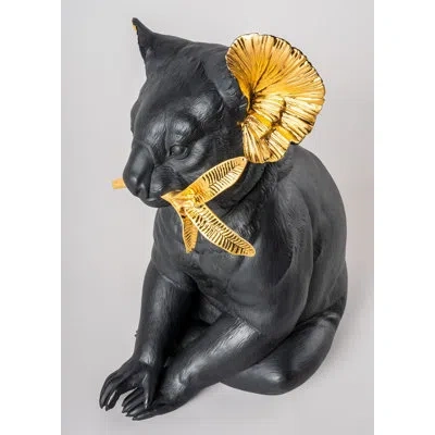 Lladrò Koala (black-gold) L.e. 1,000 Units In Black;gold