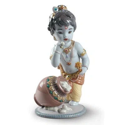 Lladrò Krishna Butterthief Figurine In Multi