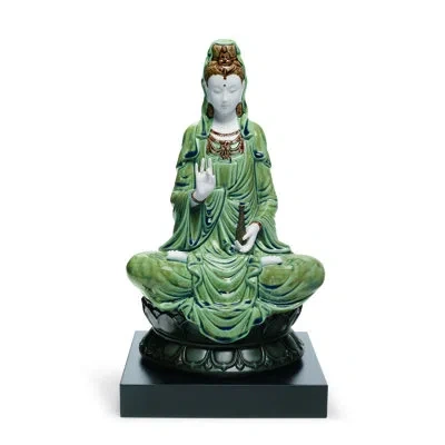 Lladrò Kwan Yin Figurine In Green