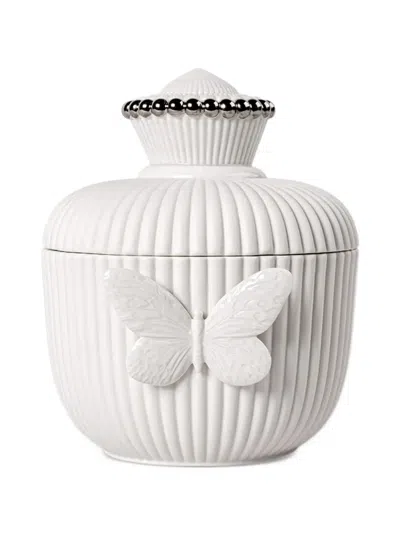 Lladrò Lady Luck Butterfly-detail Ribbed-texture Jar In White