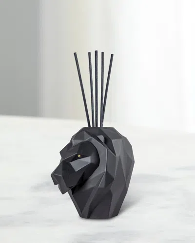 Lladrò Lion Perfume Diffuser - Unbreakable Spirit Scent, 6.8 Oz. In Black