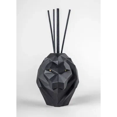 Lladrò Lion Perfume Diffuser - Unbreakable Spirit In Black