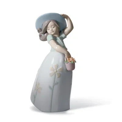 Lladrò Little Daisy Girl Figurine In Neutral