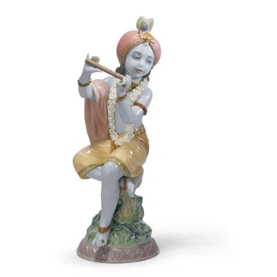 Lladrò Lord Krishna Figurine In Yellow,green,gray