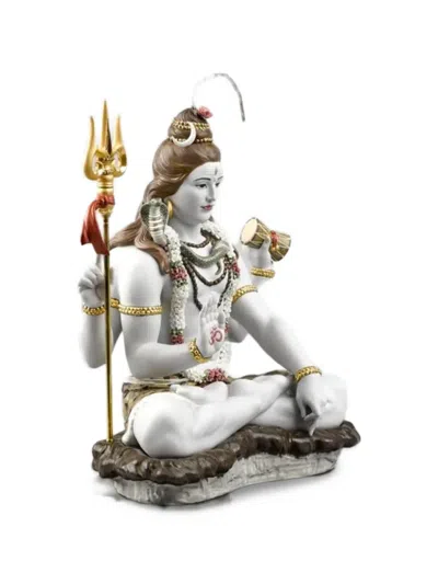 Lladrò Lord Shiva Porcelain Sculpture In White