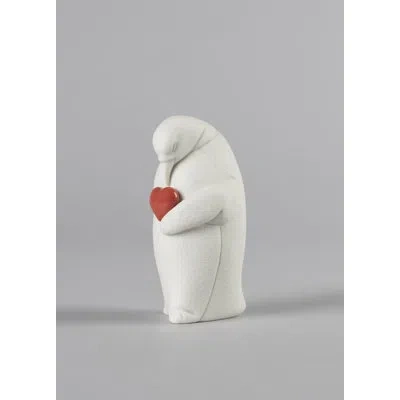 Lladrò Lovely World Colby-protective Penguin Figurine In White,red
