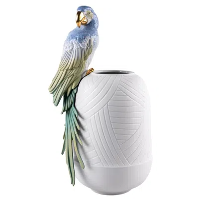 Pre-owned Lladrò Lladró Macaw Bird Vase In Transparent