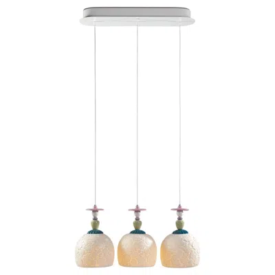 Pre-owned Lladrò Mademoiselle Lineal Canopy Three Lights Gazing At The Ocean Ceiling Lamp (us) In Sand